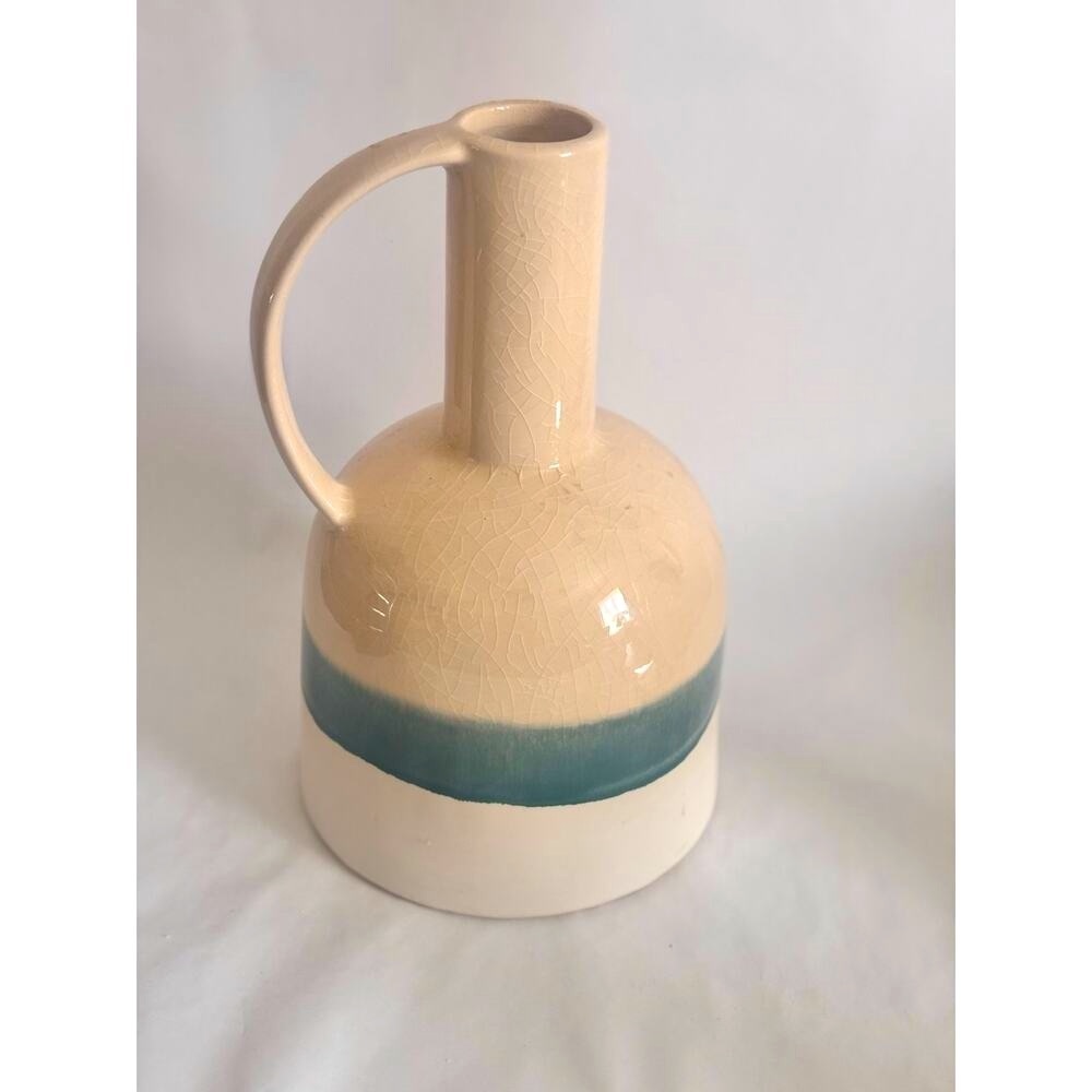 Handmade style Pier 1 Rustic Ceramic Jug Vase Vessel Container Pitcher 10 inch